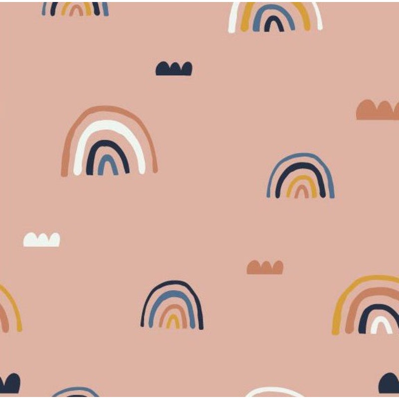 100% Cotton Print – Rainbow peach 0.5