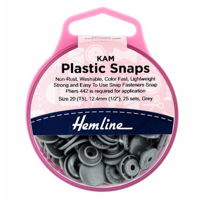 Hemline Kam Snaps – Grey