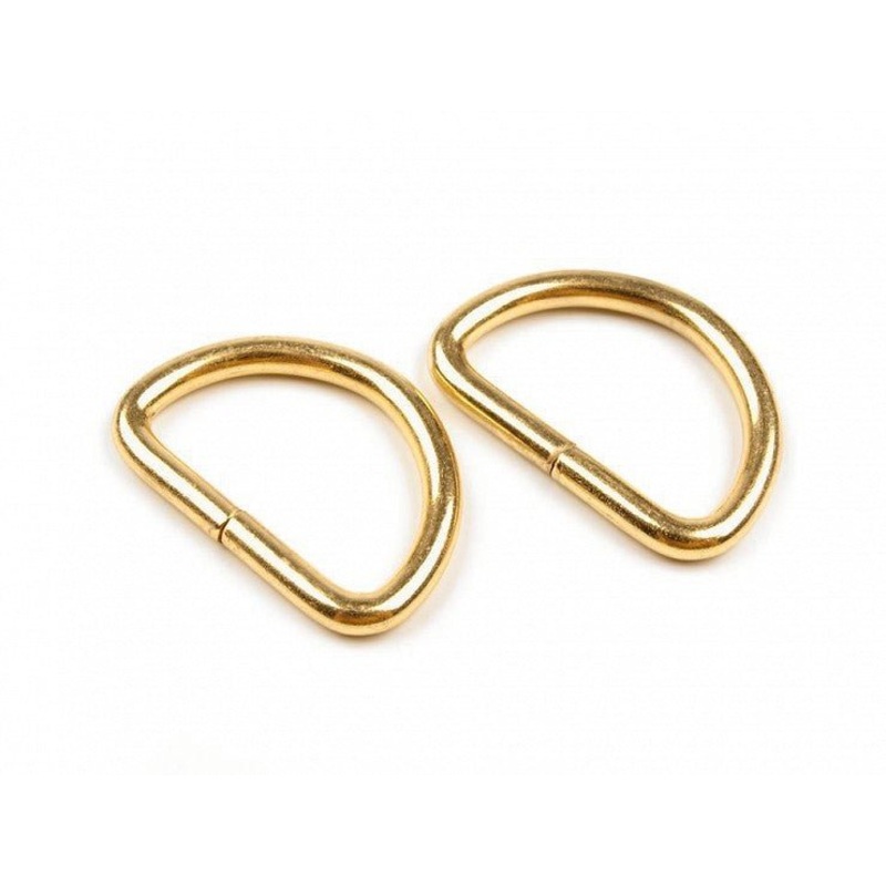 Metal D Rings – 25mm Gold (pair)