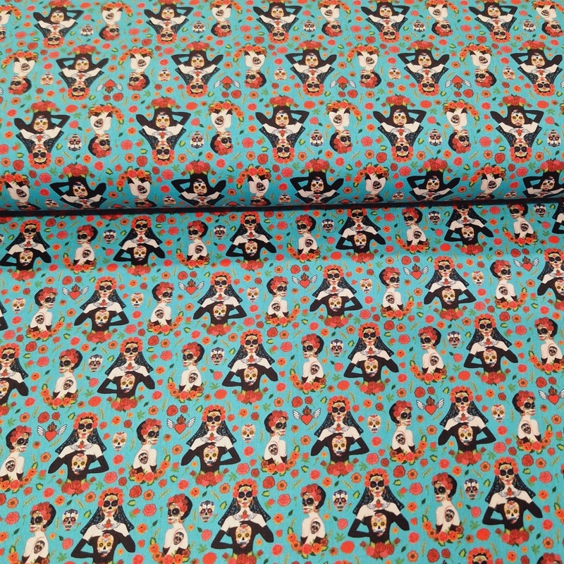 Digital Cotton Print – Halloween Da de los Muertos 0.5