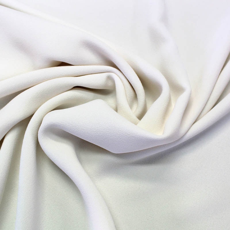 125CM REMNANT Dressmaking Polyester Triple Crepe – Natural White/Ivory