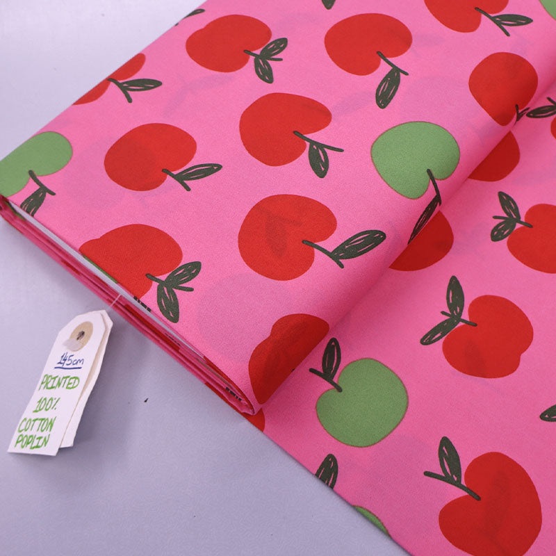 Cotton Poplin – Pink – Apple Pie