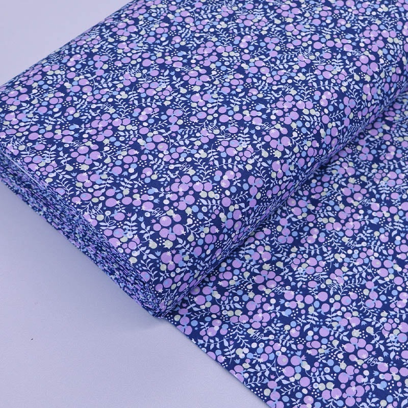 Dressmaking Berries Cotton Lawn – Blue and Lilac – Warwick