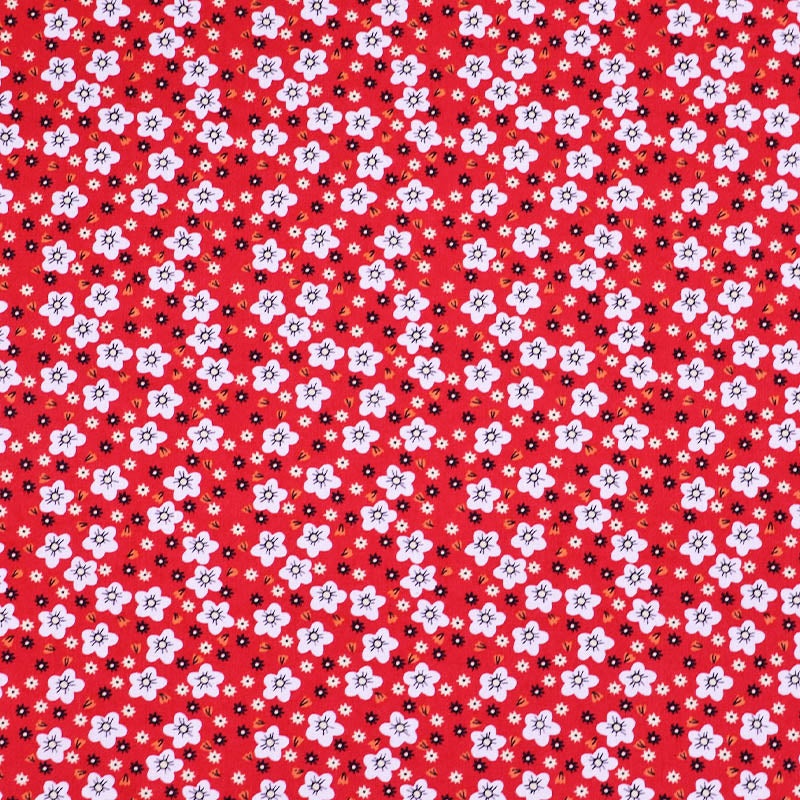 Great Value – Wide Width Cotton – Red – Flowers