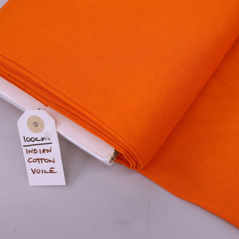 Indian Cotton Voile – Bright Orange