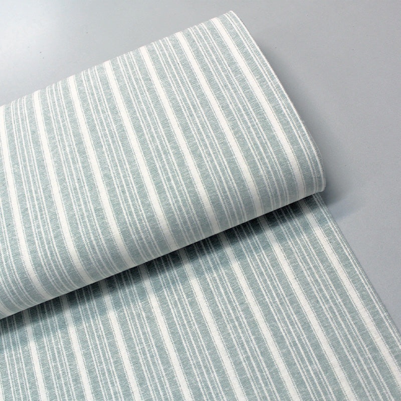 Linen and Cotton Mix – Stripe – Duck Egg Blue