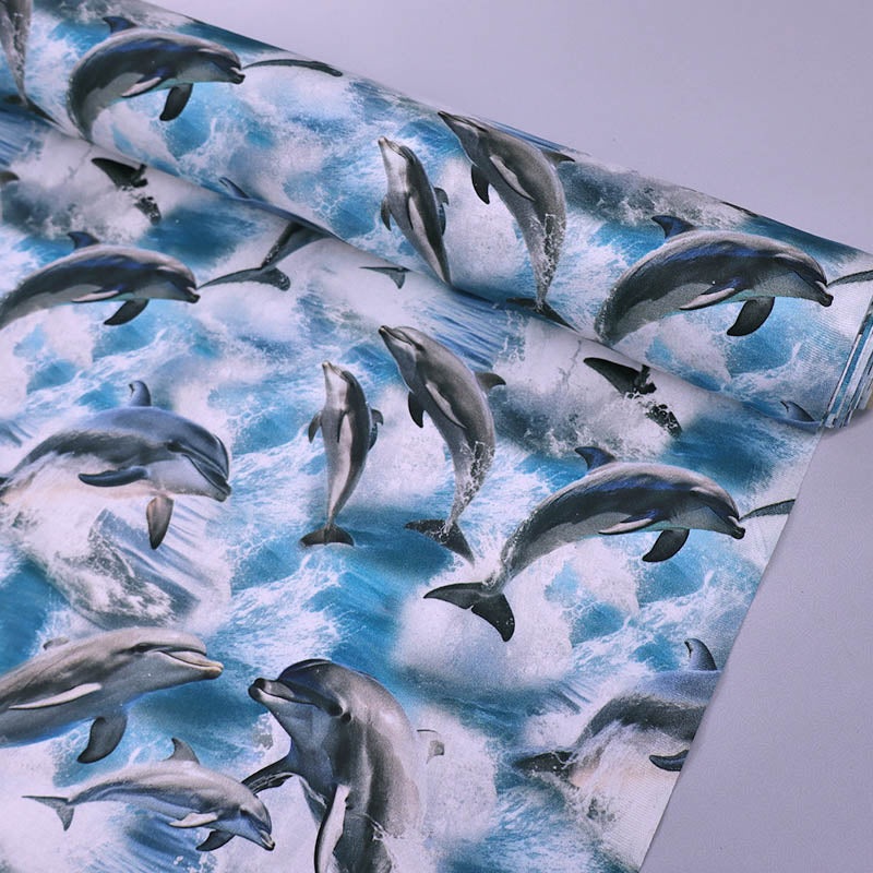 Novelty Printed Cotton – Dolphins – Flipper