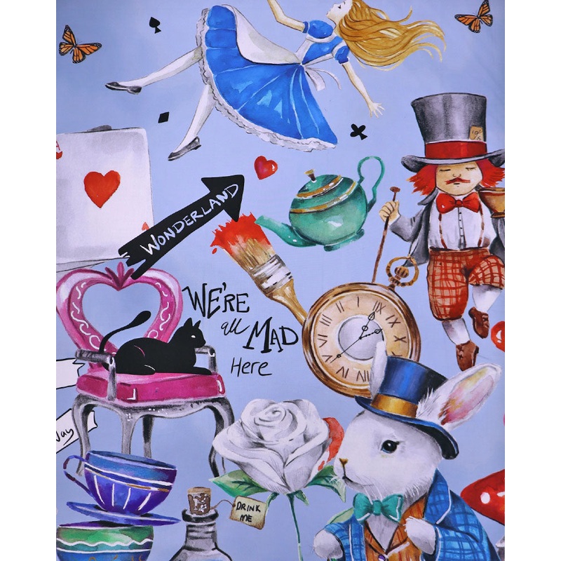 Alice in Wonderland Illustrated Panel