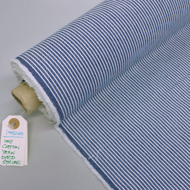 Cotton Yarn Dyed Stripe – Dark Blue