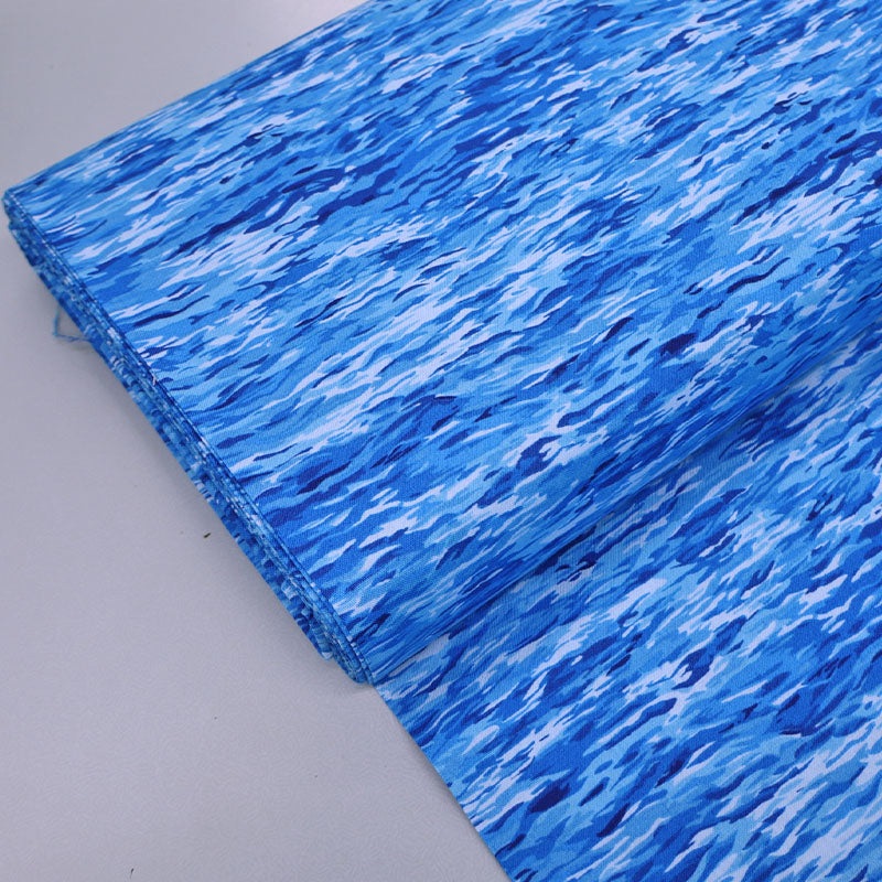 Novelty Printed Cotton – Blue – Tiny Waves